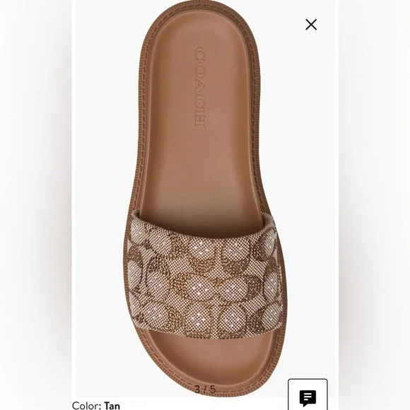 Coach Women's Brynn Crystal Limited Edition Signature Jacquard Slide - Picture 2 of 9